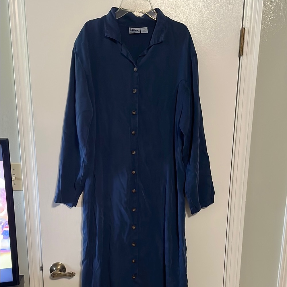 Kiko Long Sleeve Blue Dress